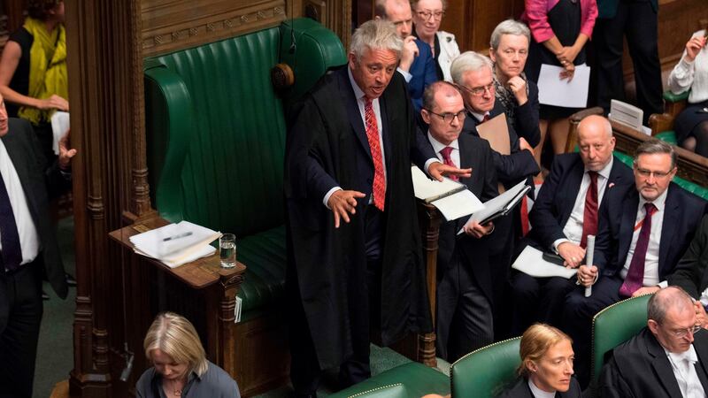 Speaker John Bercow stands as he chairs Prime Minister’s Questions in the House of Commons in London on September 4th. Photograph: Jessica Taylor/UK Parliament/AFP/Getty