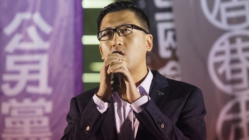 Hong Kong lawmaker Lam Cheuk-ting, of  the Democratic Party, who has been arrested with party collegue Ted Hui. Photograph: Alex Hofford/EPA