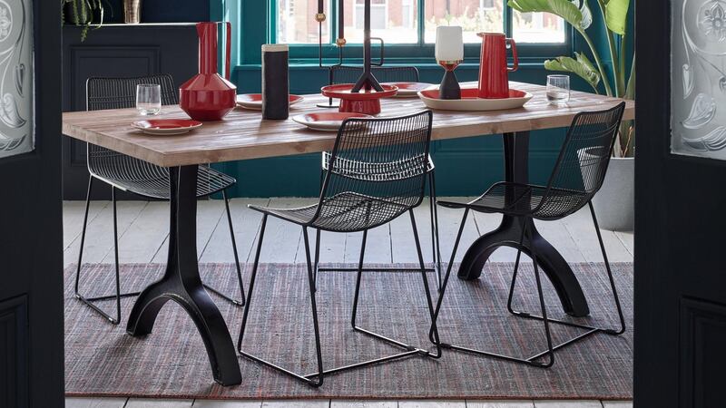 Habitat’s Ringo table  is a  modernist way to rock a rustic look.