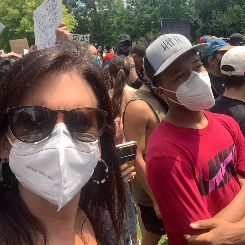 Debs Walker brought her family on a peaceful demonstration in Houston