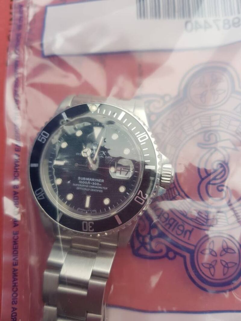 A Rolex watch which was seized in the raid