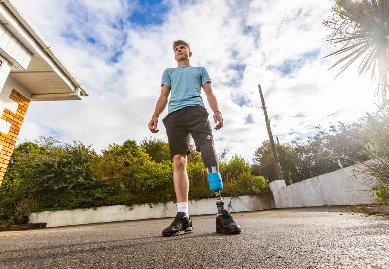 Aidan Murray (16) from Ballycullane, New Ross, Co Wexford, had his leg amputated below the knee after childhood cancer. Photograph: Patrick Browne