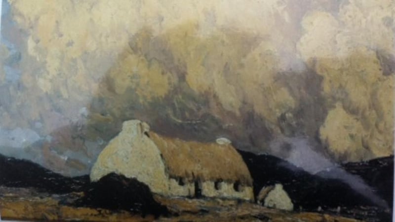 Landscape with Cottage by Paul Henry, which measures 40cm by 50cm, according to gardai.