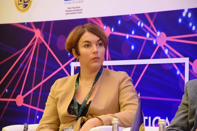 Ukrainian journalist Sonya Koshkina in 2019. Photograph: Ukrainian Bar Association/Facebook