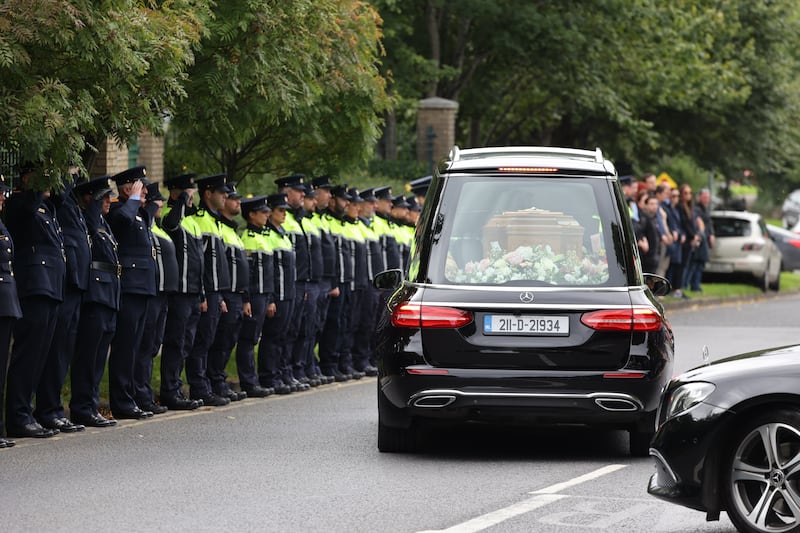 The guard of honour at the funeral of Det Deirdre Finn. Photograph: Nick Bradshaw/The Irish Times