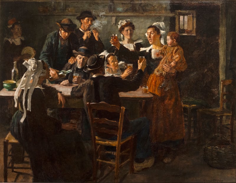 The Christening Party by Aloysius O’Kelly (1853-1936) 