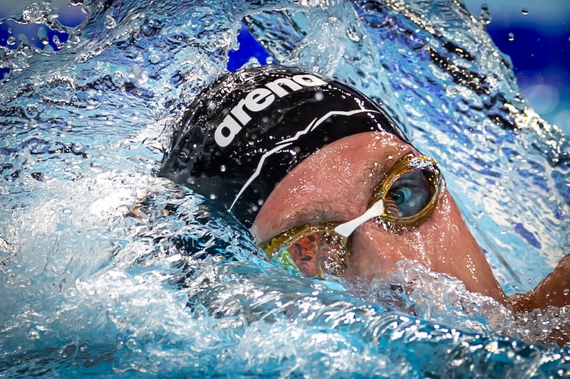 Daniel Wiffen during the heats of the men's 800m freestyle at the Paris Olympics. Photograph: Morgan Treacy/Inpho