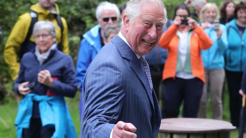 Prince Charles  visits Glendalough monastic settlement. Photograph: Niall Carson - Pool /Getty Images