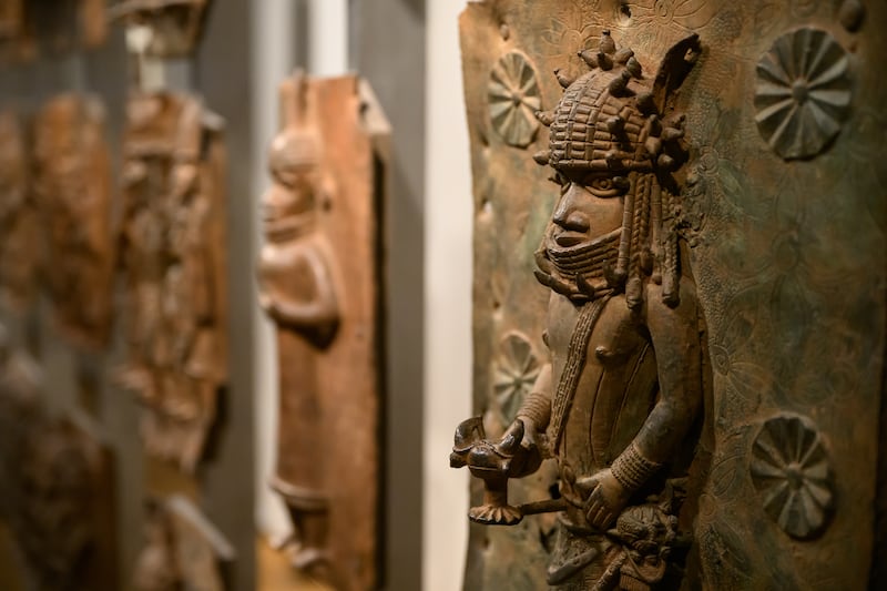 The Benin Bronzes at the British Museum. Photograph Leon Neal/Getty