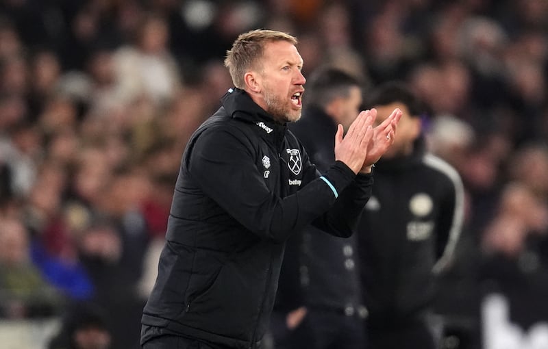 West Ham manager Graham Potter. Photograph: John Walton/PA