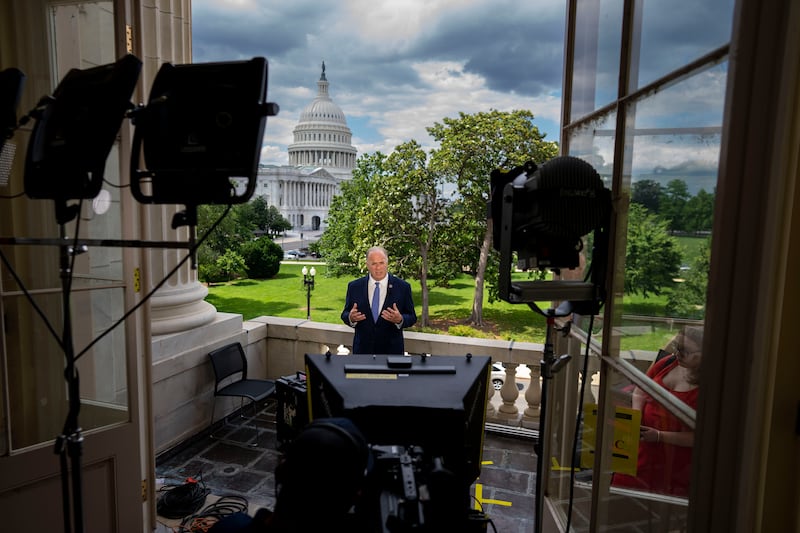 Dan Kildee outside the House Committee room in 2022 before the start of the hearing investigating into the January 6th, 2021, attack on the Capitol building in Washington. Photograph: Doug Mills/New York Times