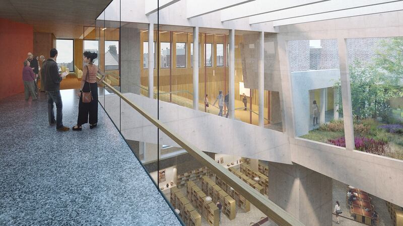 Interior of the new Dublin City Library, Parnell Square, designed by Grafton Architects