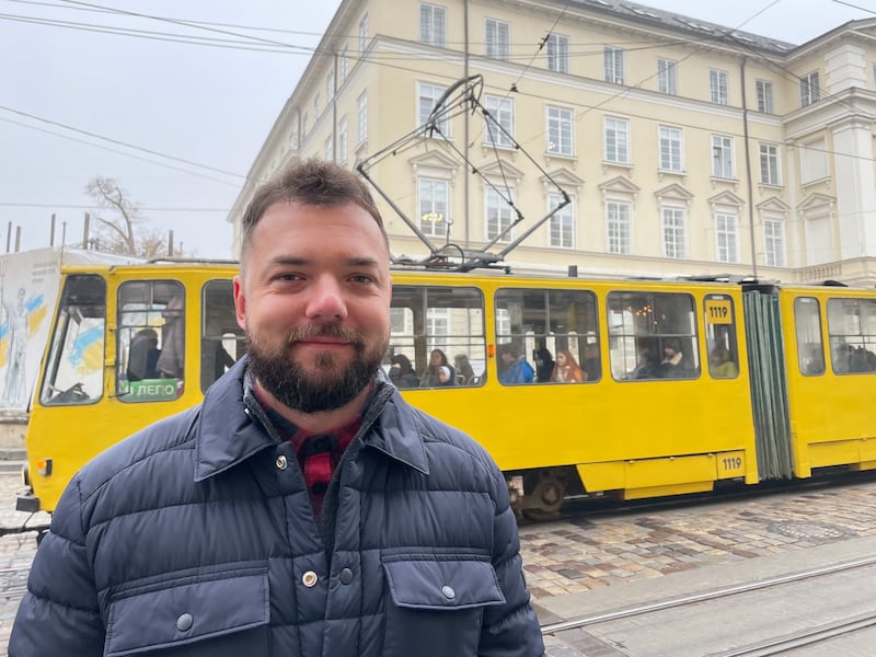 Dima, a Ukrainian soldier originally from Donetsk in a now occupied part of eastern Ukraine, on leave in the western city of Lviv. All photographs: Daniel McLaughlin