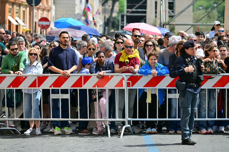 Pilgrims await their opportunity to view the remains of the pope. Photograph: Andrej Isakovic/AFP/Getty