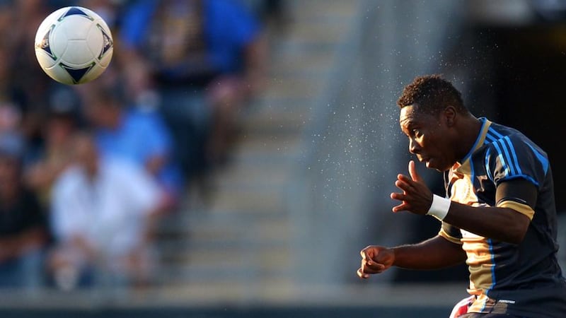 Freddy Adu in action for Philadelphia Union in 2012, one of three MLS sides he has played for in his career. Photograph: Drew Hallowell/Getty Images