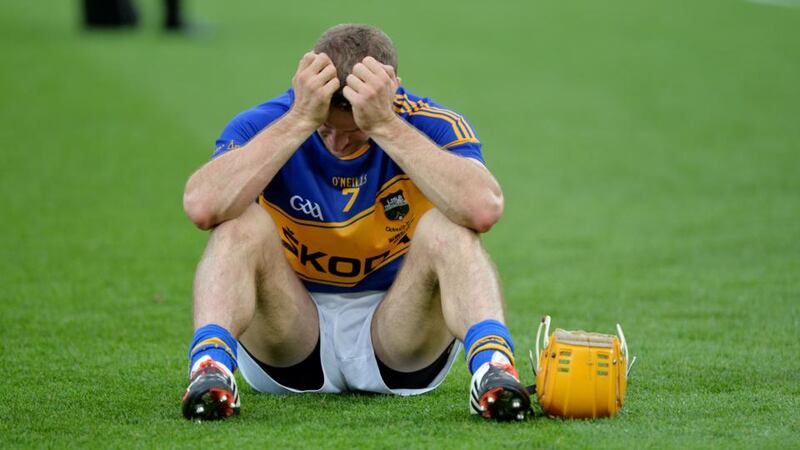 Tipperarys Kieran Bergin after the final whistle and victory to Kilkenny in the All-Ireland hurling final replay at Croke Park. Photograph: Alan Betson/The Irish Times