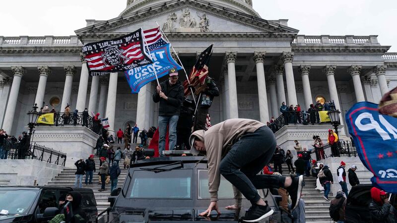 Supporters of Donald Trump protest outside the US Capitol  on January 6th. Photograph: Alex Edelman/AFP via Getty Images