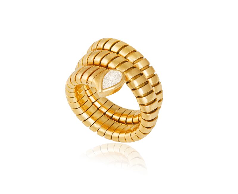 Diamond tubogas serpentine ring by Bulgari €3,500-€4,500