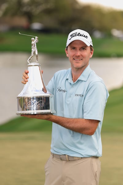 Russell Henley after winning the Arnold Palmer Invitational at Arnold Palmer Bay Hill golf course in Orlando on March 9th, 2025. Photograph: Richard Heathcote/Getty Images