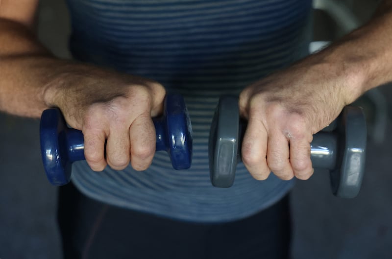 Dr Austin O'Carroll during his silent-disco workout. Photograph: Nick Bradshaw