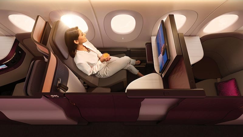 Qatar Airways' Qsuite: Like business class seats but with extra oomph, each suite is self-contained, with a sliding door to offer total privacy.