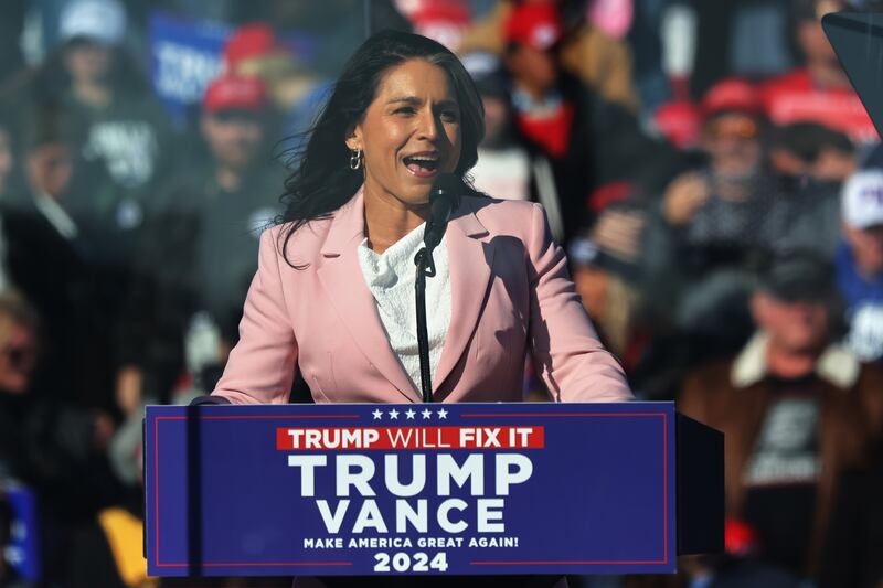 Tulsi Gabbard, a former Democratic congresswoman known for her pro-Russian views, has been chosen by Donald Trump be the director of national intelligence. Photograph:  Michael M. Santiago/Getty Images