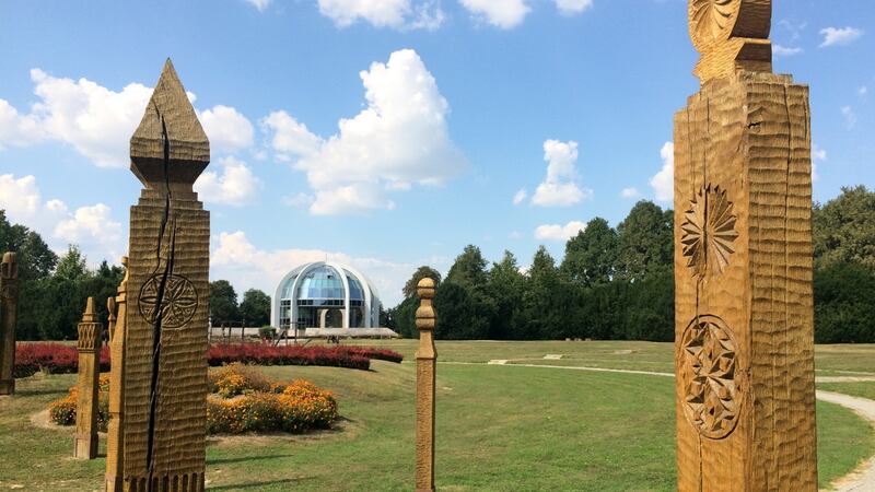 The Mohacs memorial park in southern Hungary, which commemorates the 1526 Battle of Mohacs. Photograph: Daniel McLaughlin