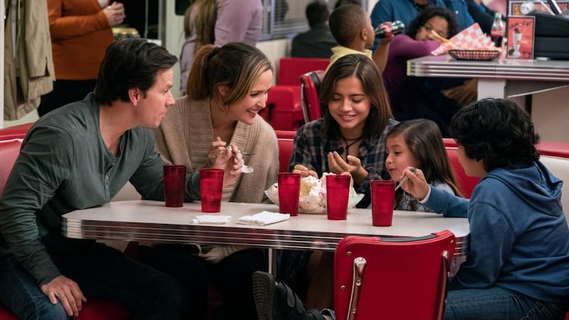 New this week: Mark Wahlberg, Rose Byrne, Isabela Moner, Julianna Gamiz and Gustavo Quiroz in Instant Family