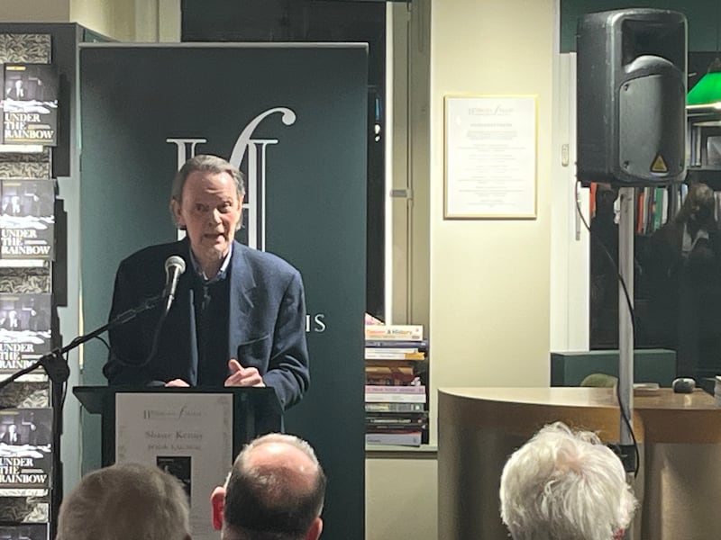 Broadcaster and author Shane Kenny speaking at the launch of his book Under The Rainbow in Hodges Figgis in Dublin