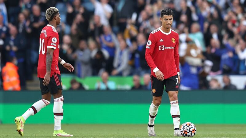 Cristiano Ronaldo dejected after the third goal. Photo: Alex Pantling/Getty Images