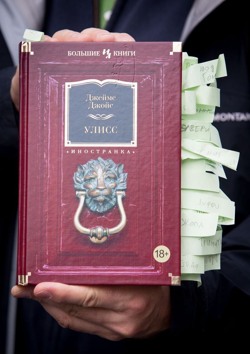 Bloomsday Breakfast at the James Joyce Centre. A copy of Ulysses in Russian. Photograph: Tom Honan.