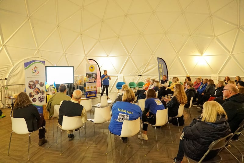 Helping Irish Hosts, Stradbally Hall & Laois Integration Network, hold a meeting about the local community response to hosting displaced Ukrainians. Photograph: Enda O'Dowd