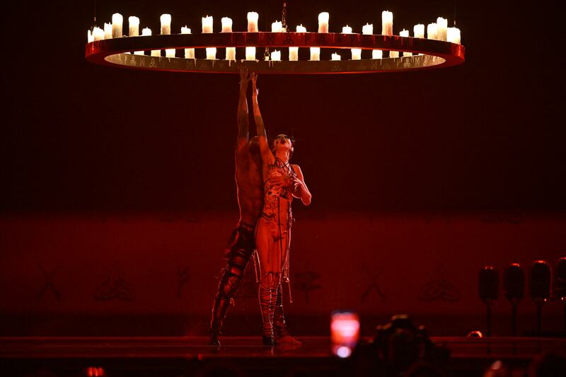 Bambie Thug performing Doomsday Blue during the Eurovision 2024 semi-final. Photograph: Jessica Gow/Tt/Getty Images