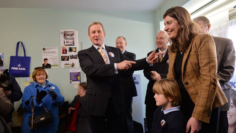 Maura Hopkins canvassing with  Enda Kenny in  Ballaghaderreen last February: “Our community is well capable of showing solidarity and humanity, and I know we will not be found wanting in welcoming these people.” Photograph: Alan Betson