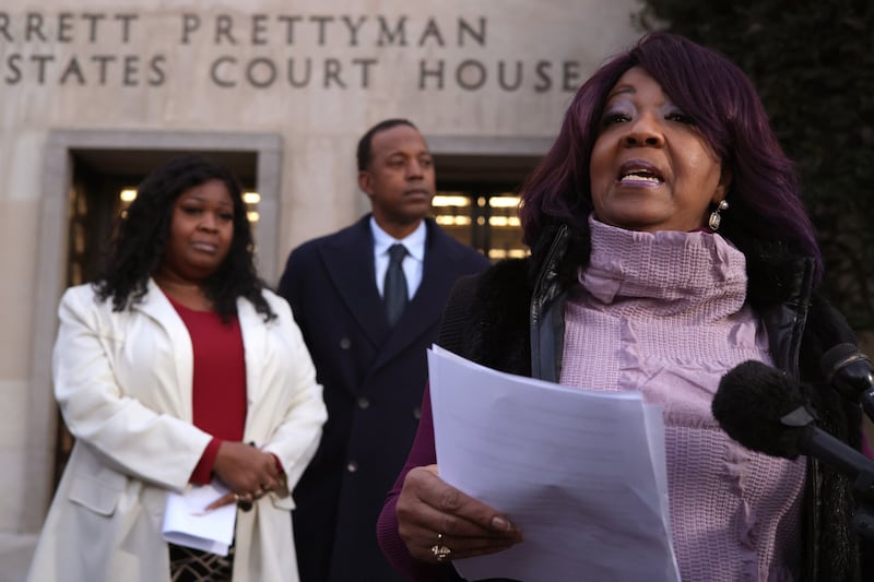 Ruby Freeman and her daughter Wandrea "Shaye" Moss outside a district courthouse in Washington on December 15th after a jury ordered Rudy Giuliani to pay $148 million in damages to the two Fulton County election workers. Photograph: Alex Wong/Getty Images