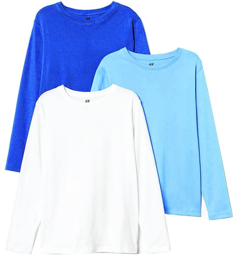 H&M: three-pack jersey tops €14.99