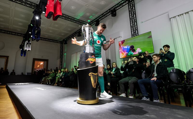 Ireland's Caelan Doris at the Six Nations launch in Rome on Tuesday. Photograph: Billy Stickland/Inpho