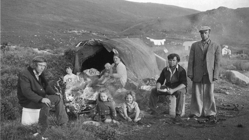 The McDonagh family’s camp at Crolly, Co Donegal, 1975. Photograph: Vincent O’Donnell, reproduced with permission.