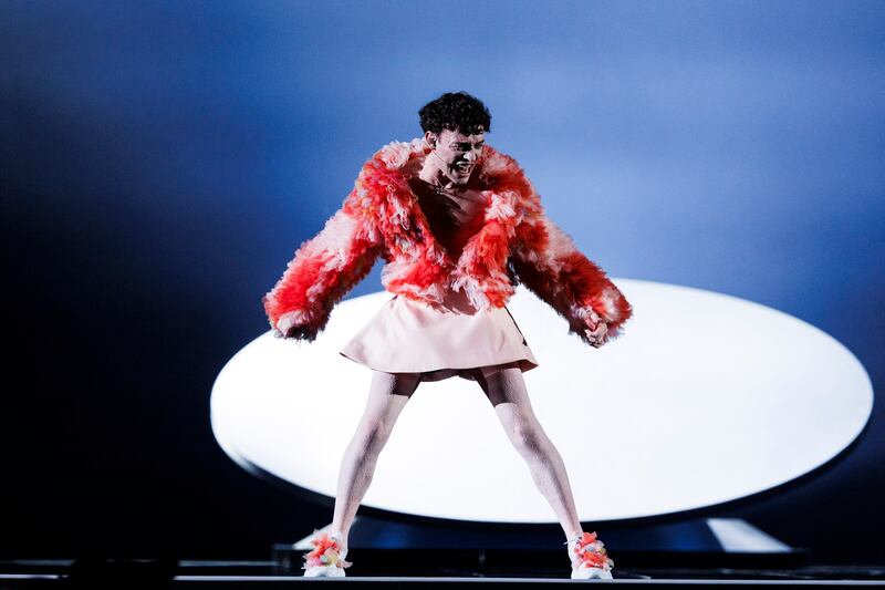 Switzerland's Nemo performing winning song The Code in the Eurovision final. Photograph: Andres Poveda