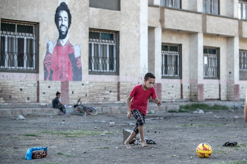 Liverpool's Egyptian footballer Mohamed Salah was born and raised in the village of Nagrig, in the central province of Gharbia in the Nile Delta. Photograph: Mahmoud Khaled/Getty Images