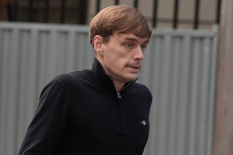 James Lawrence arrives at High Court in Dublin on Wednesday. Along with Conor McGregor, he denies the sexual assault claims. Photograph: Brian Lawless/PA Wire