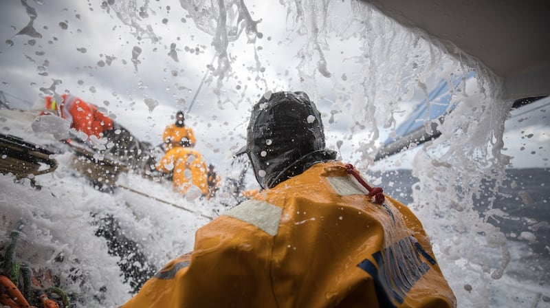 The strong winds and waves are a constant at the moment. Photo: Sam Greenfield/Volvo Ocean Race