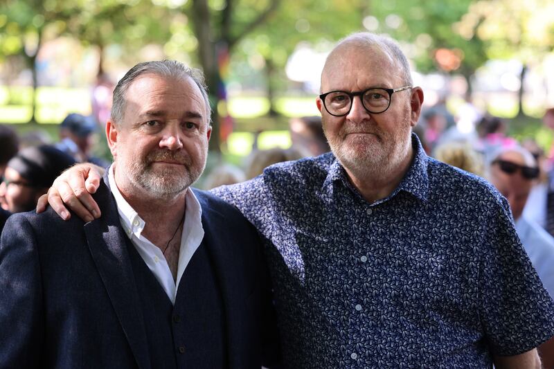 Declan's brothers, Paul and Christopher Flynn. Photograph: Dara Mac Dónaill