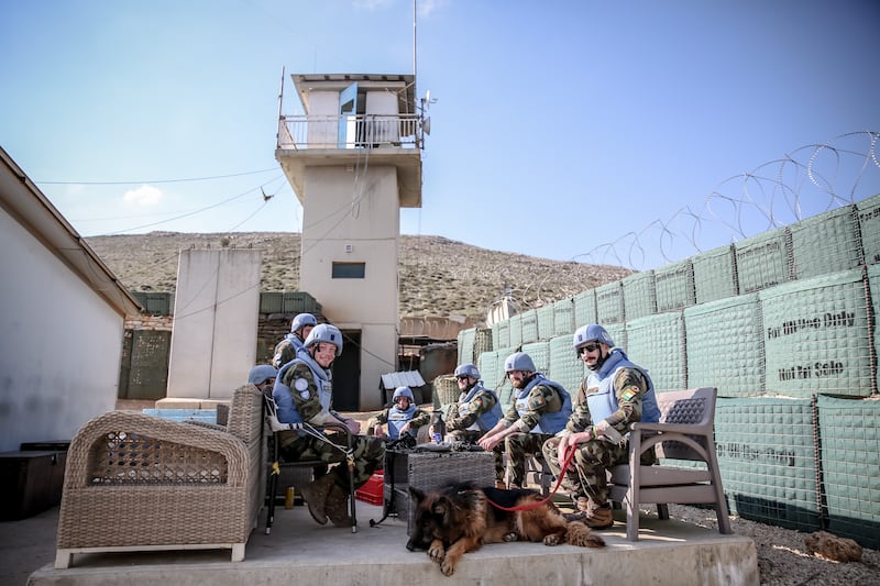 Irish peacekeepers at Unifil Outpost 6-52. Photograph: Sally Hayden