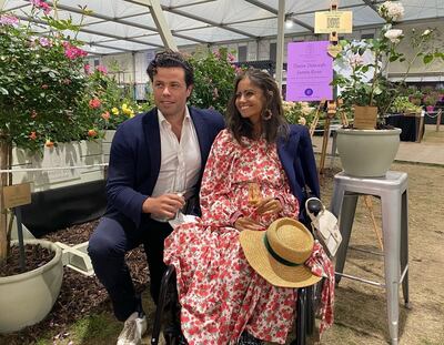 Deborah James, with her husband Sebastien Bowen, at the Chelsea Flower Show in May, 2022. 