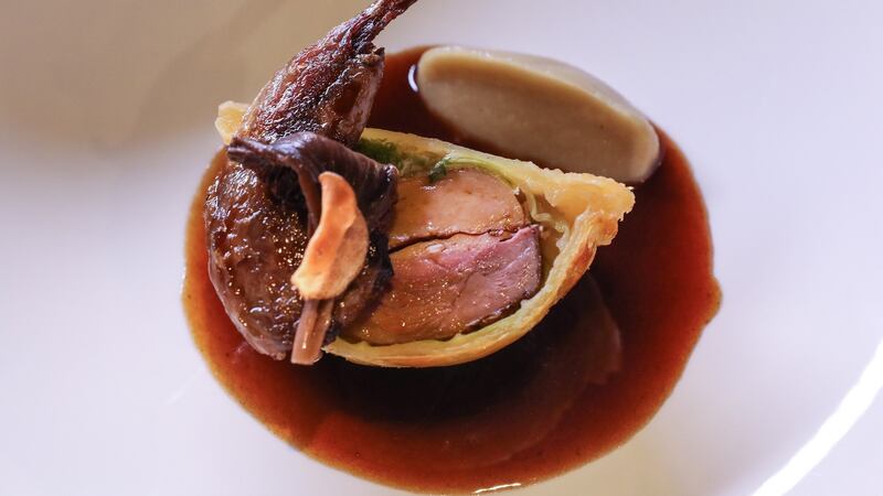 Quail and foie gras pithivier dish by James Sheridan.