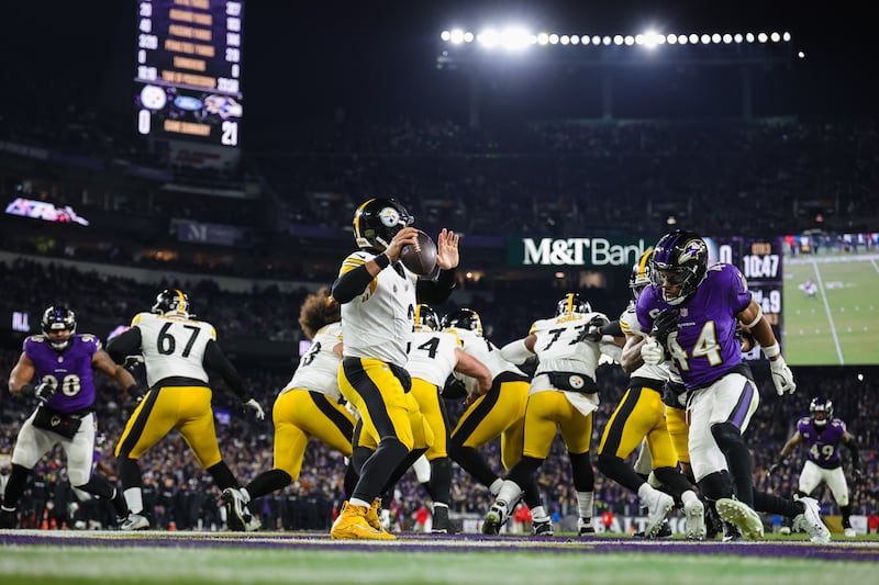 Pittsburgh Steelers take on Baltimore Ravens: In 1933 Art Rooney spent $2,500 for the Steelers’ franchise, the club is now worth well north of $5bn. Photograph: Scott Taetsch/Getty Images)