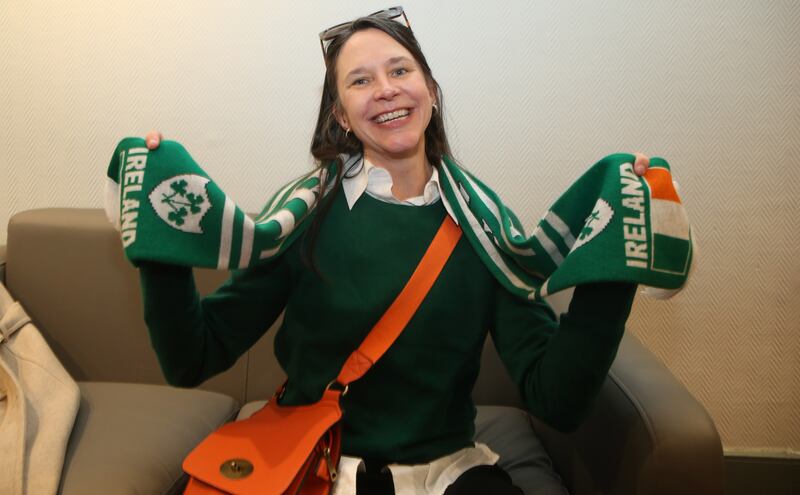 Tara Calihman from USA pictured at Ceremony where over 1,200 people will be conferred with Irish citizenship, at the National Concert Hall, Earlsfort Terrace, Saint Kevin's, Dublin. Photograph: Stephen Collins