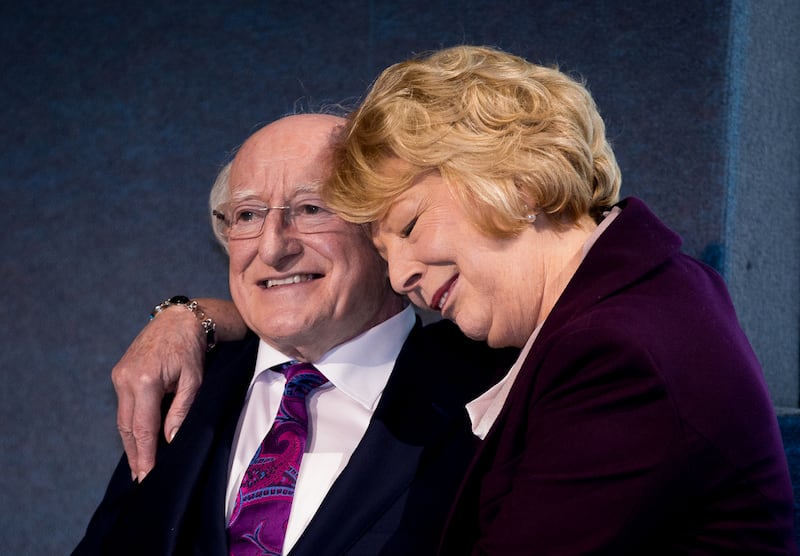 WINNING FEELINGPresident Michael D Higgins and his wife Sabina at Dublin Castle after wining the Presidential Election.