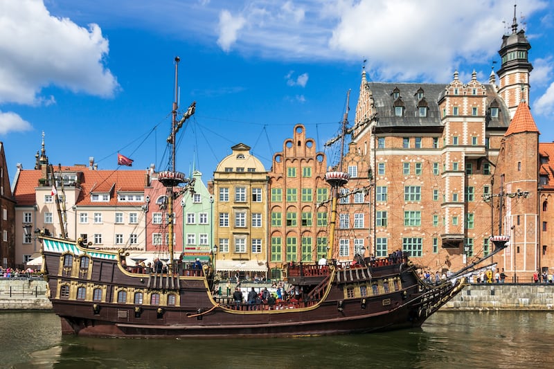 Galeon Lew cruise arriving in Gdańsk. Photograph: Getty